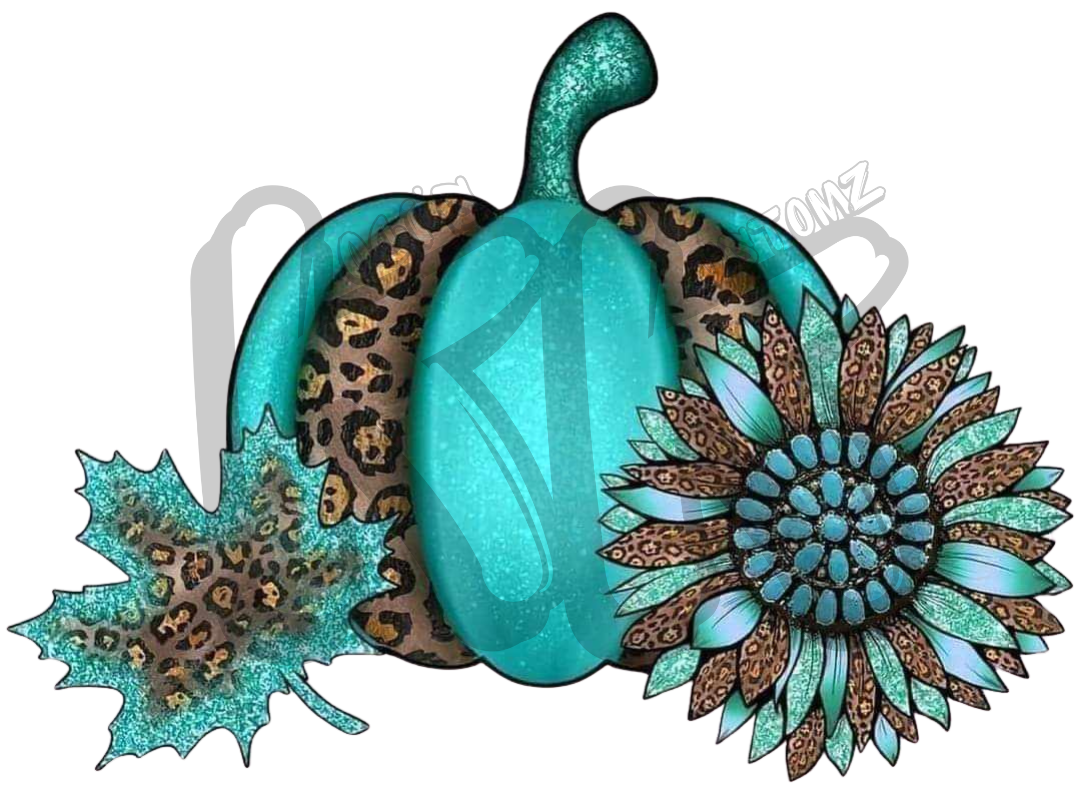 Teal Cheetah Pumpkin